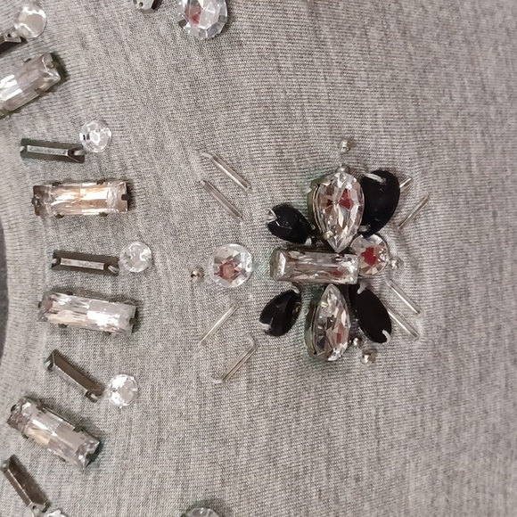 H&M Bejeweled Gray Heathered Tee- Sz. XS - Picture 6 of 12